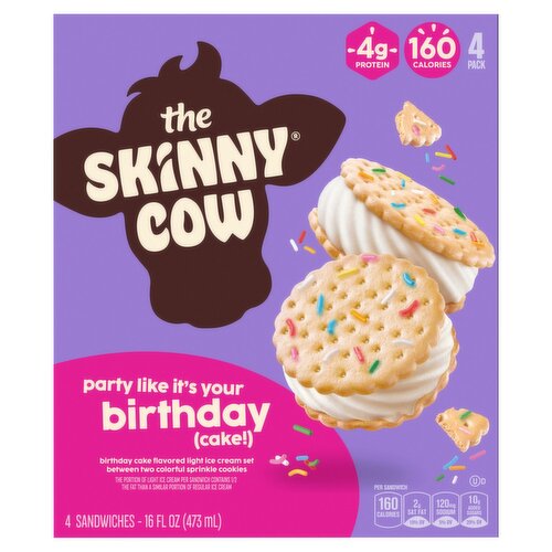 Skinny Cow Birthday Cake! Sandwiches, 4 count, 16 fl oz