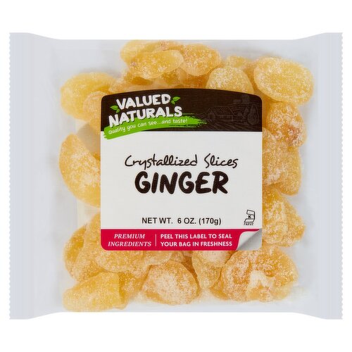 Valued Naturals Crystallized Slices Ginger, 6 oz