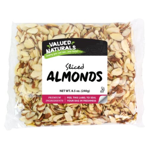 Valued Naturals Sliced Almonds, 8.5 oz