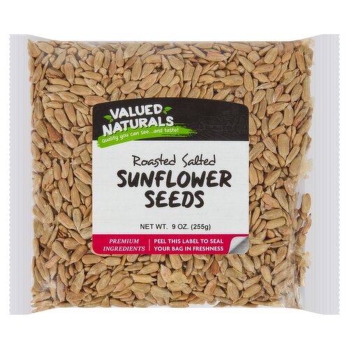 Valued Naturals Roasted Salted Sunflower Seeds, 9 oz