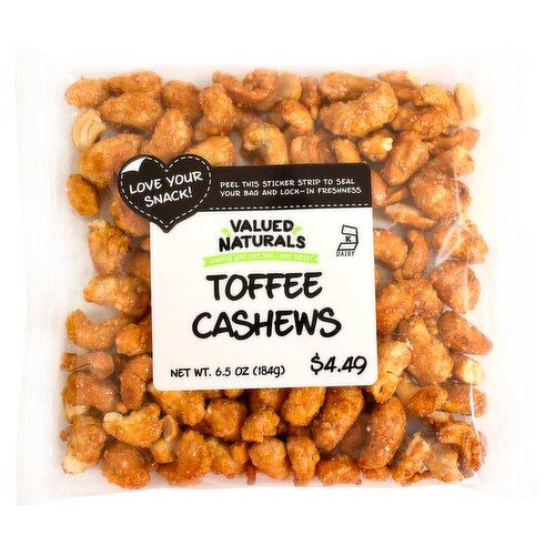 Valued Naturals Toffee Cashews, 6.5 oz