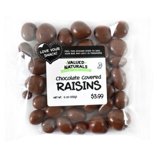 Valued Naturals Chocolate Covered Raisins, 9 oz