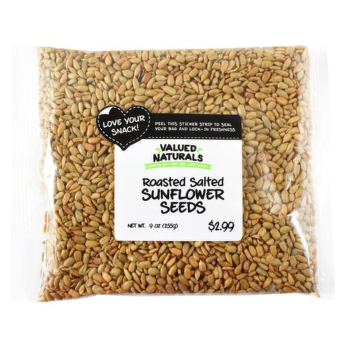 Valued Naturals Roasted Salted Sunflower Seeds, 9 oz