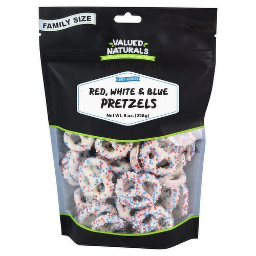 Valued Naturals Red, White & Blue Pretzels Family Size, 8 oz