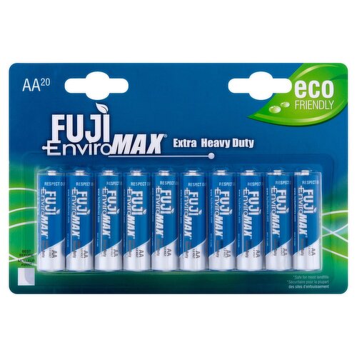 Fuji EnviroMAX AA 1.5v Extra Heavy Duty Batteries, 20 count