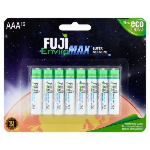 Fuji EnviroMAX AAA 1.5v Super Alkaline Batteries, 16 Count