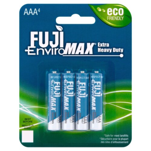 Fuji EnviroMAX AAA 1.5v Extra Heavy Duty Batteries, 4 Count