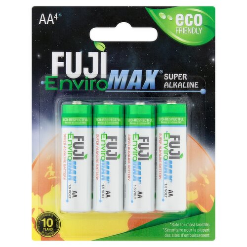 Fuji EnviroMAX AA 1.5v Super Alkaline Battery, 4 count