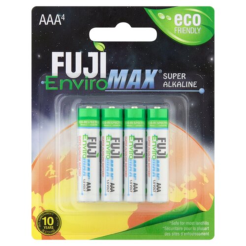 Fuji EnviroMAX AAA 1.5v Super Alkaline Battery, 4 count