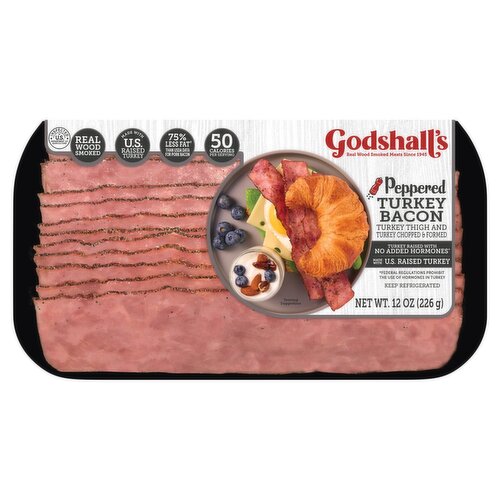 Godshall's Peppered Turkey Bacon, 12 oz