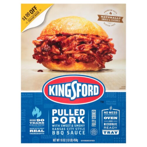 Kingsford Pulled Pork with Sweet & Smoky Kansas City Style BBQ Sauce, 16 oz