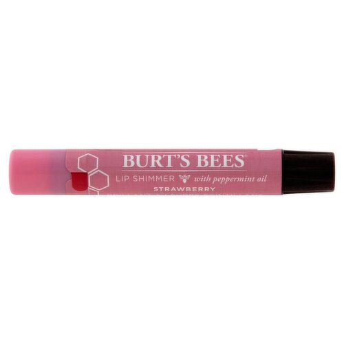 Burt's Bees Strawberry Lip Shimmer with Peppermint Oil, 0.09 oz