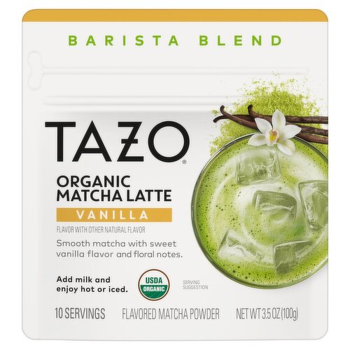Tazo Barista Blend Organic Vanilla Matcha Latte Flavored Matcha Powder, 3.5 oz