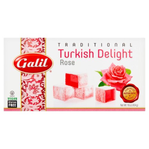 Galil Traditional Rose Turkish Delight, 16 oz