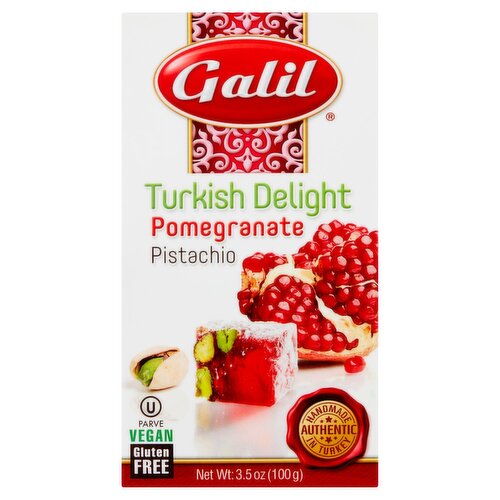 Galil Traditional Pomegranate Pistachio Turkish Delight, 3.5 oz