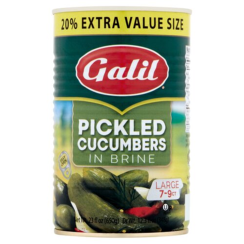 Galil Large Pickled Cucumbers in Brine, 23 fl oz