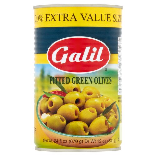 Galil Pitted Green Olives Value Size, 24 fl oz