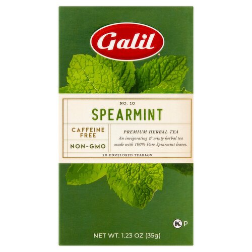 Galil No. 10 Spearmint Premium Herbal Teabags, 20 count, 1.23 oz