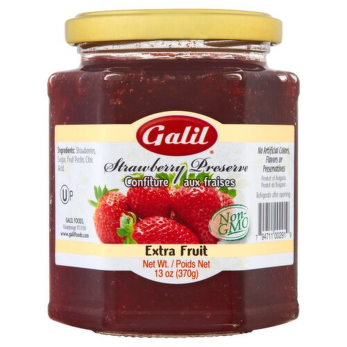 Galil Extra Fruit Strawberry Preserve, 13 oz