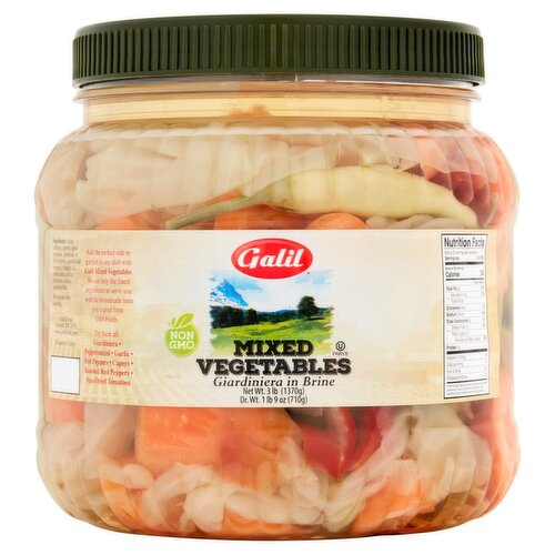 Galil Mixed Vegetables Giardiniera in Brine, 3 lb