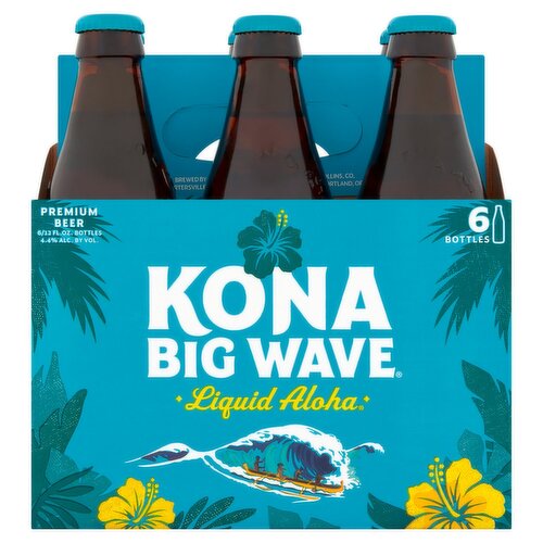 Kona Big Wave Liquid Aloha Premium Beer, 6 count, 12 fl oz