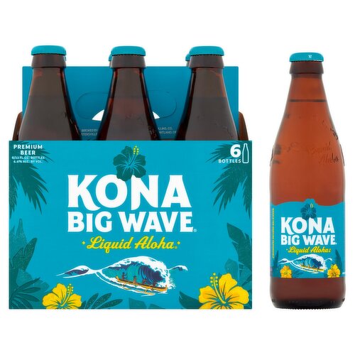 Kona Big Wave Liquid Aloha Premium Beer, 6 count, 12 fl oz