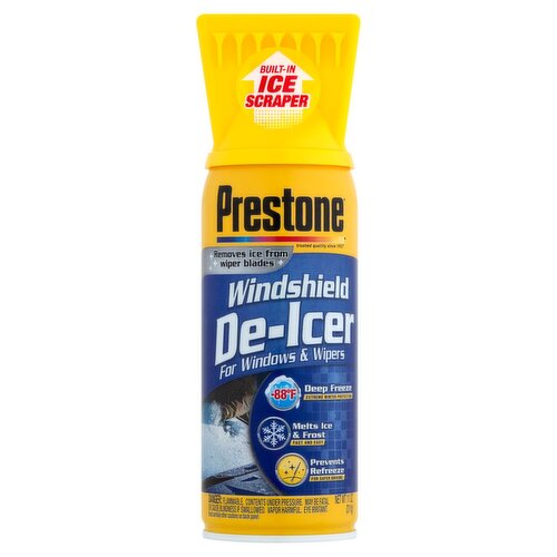 Prestone De-Icer For Windows & Wipers Windshield Spray, 11 oz