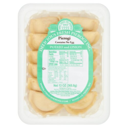 Delicious Fresh Pierogi Inc. Potato and Onion Pierogi, 13 oz