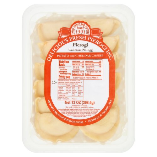 Delicious Fresh Pierogi Inc. Potato and Cheddar Cheese Pierogi, 13 oz