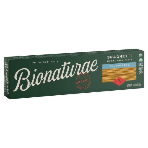 Bionaturæ Organic Gluten Free Rice & Lentil Spaghetti Pasta, 12 oz