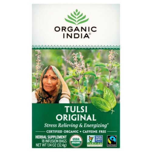 Organic India Tulsi Original Herbal Supplement, 1.14 oz, 18 count