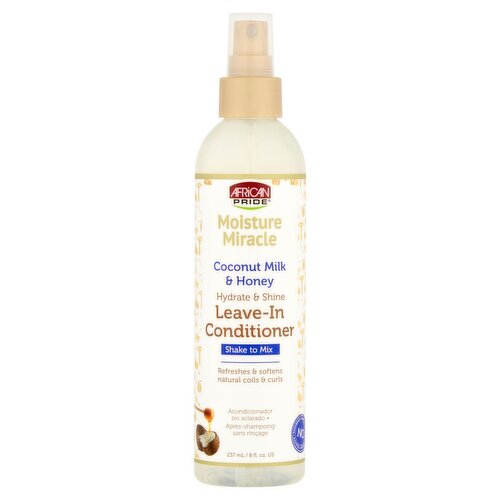 African Pride Moisture Miracle Coconut Milk & Honey Leave-In Conditioner, 8 fl oz