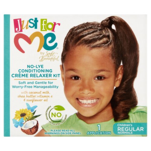 Just for Me Soft & Beautiful Children's Regular No-Lye Conditioning Crème Relaxer Kit, 1 application