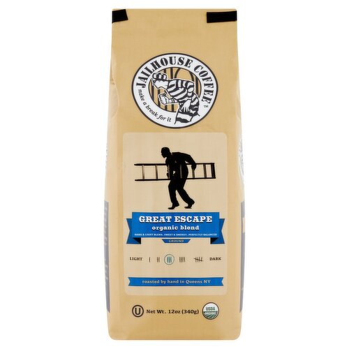 Jailhouse Coffee Great Escape Organic Blend Ground Coffee, 12 oz