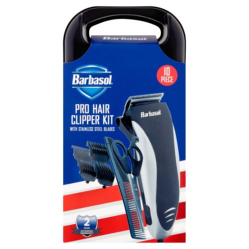 Barbasol Pro Hair Clipper Kit with Stainless Steel Blades, 10 count