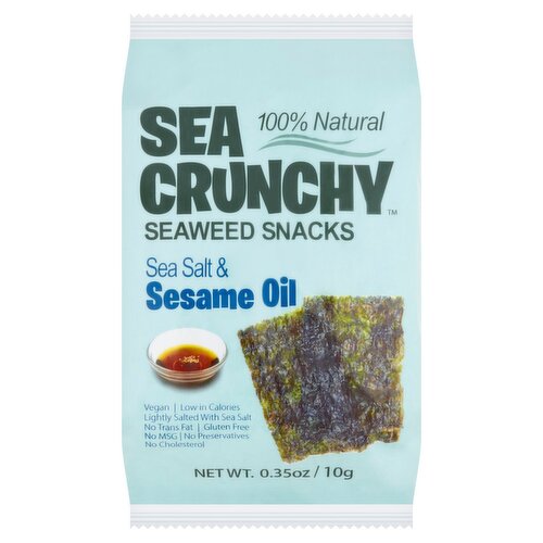 Sea Crunchy Sea Salt & Sesame Oil Seaweed Snacks, 0.35 oz