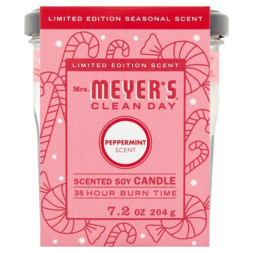 Mrs. Meyer's Clean Day Peppermint Scented Soy Candle, 7.2 oz