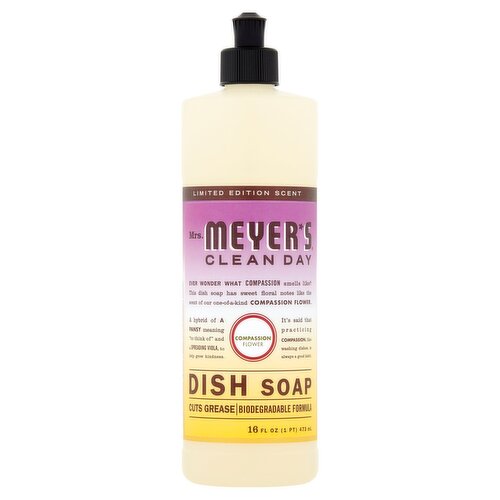 Mrs. Meyer's Clean Day Compassion Flower Dish Soap, 16 fl oz