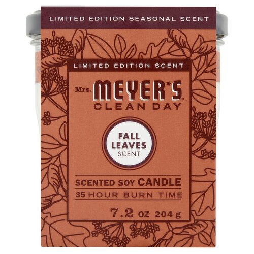 Mrs. Meyer's Clean Day Fall Leaves Scent Soy Candle Limited Edition, 7.2 oz