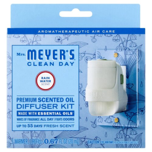 Mrs. Meyer's Clean Day Rain Water Scent Premium Scented Oil Diffuser Kit