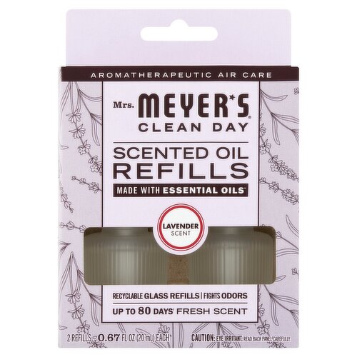 Mrs. Meyer's Clean Day Lavender Scented Oil Refills, 0.67 fl oz, 2 count