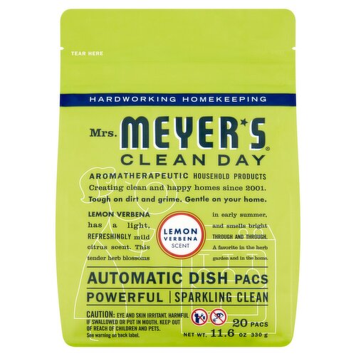 Mrs. Meyer's Clean Day Lemon Verbena Scent Automatic Dish Pacs, 20 count, 11.6 oz