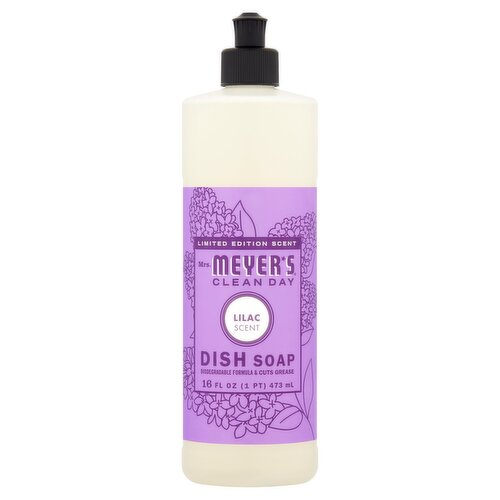 Mrs. Meyer's Clean Day Lilac Scent Dish Soap Limited Edition, 16 fl oz