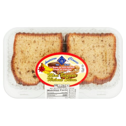 American Classic Gourmet Mini Banana Walnut Slices, 6 count, 14 oz