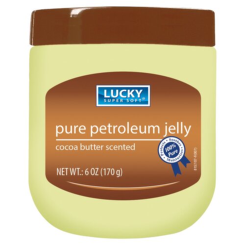 Lucky Super Soft Cocoa Butter Scented Pure Petroleum Jelly, 6 oz