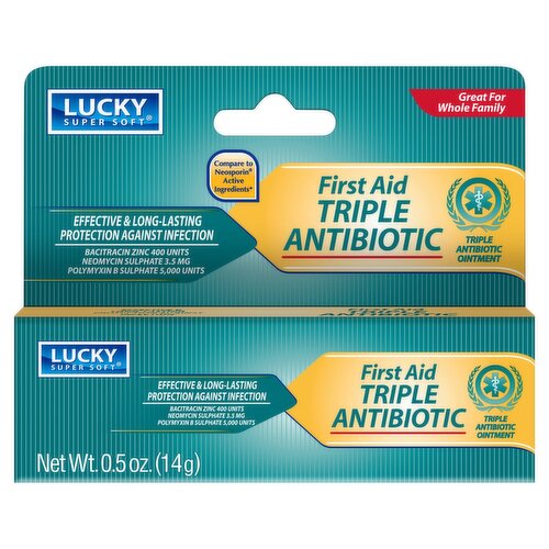 Lucky Super Soft First Aid Triple Antibiotic Ointment, 0.5 oz