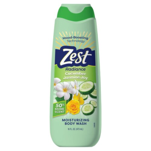 Zest Radiance Cucumber Jasmine Joy Moisturizing Body Wash, 16 fl oz