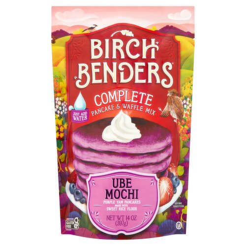 Birch Benders Ube Mochi Purple Yam Complete Pancake & Waffle Mix, 14 oz