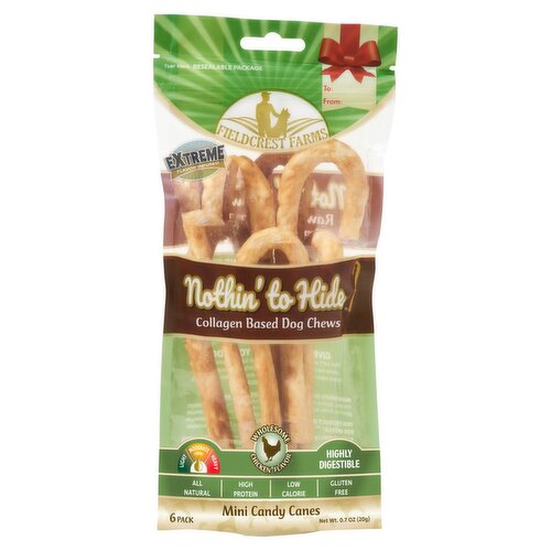 Fieldcrest Farms Nothin' to Hide Chicken Flavor Collagen Based Dog Chews, 6 count, 0.7 oz