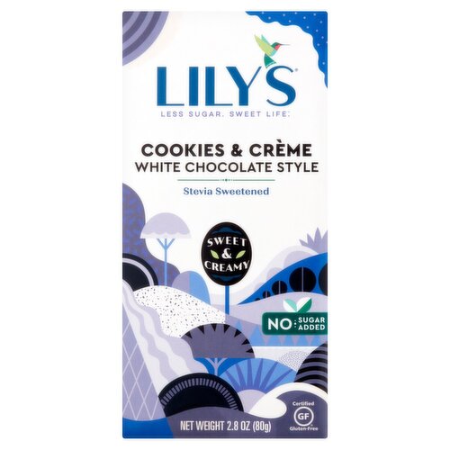 Lily's Cookies & Crème White Chocolate Style Bar, 2.8 oz